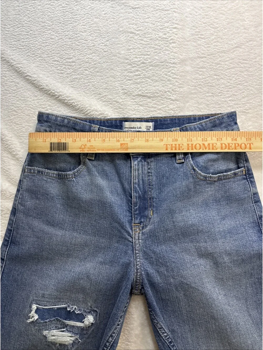 Abercrombie Kids  17/18 Long  High Rise Straight Adjustable Distressed (2378)